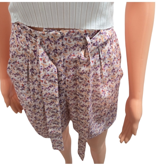 Zara Pink and White High Waist Bubble Shorts Tie Front (New) - Picture 7 of 12
